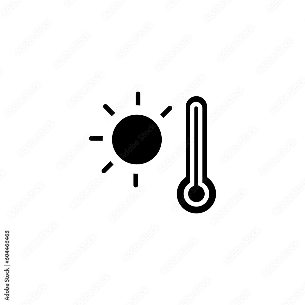 Summer weather temperature thermometer black fill icon, vector illustration in trendy style. Editable graphic resources for many purposes. Summer weather temperature thermometer black fill icon, vector illustration in trendy style. Editable graphic resources for many purposes.