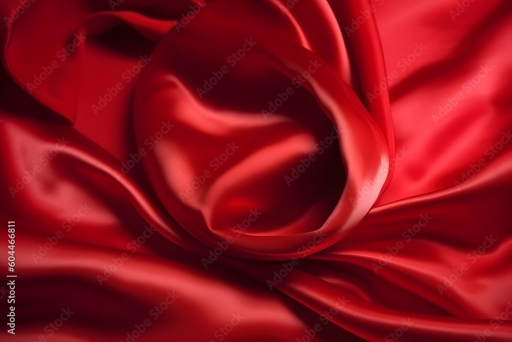 Silk fabric in red, Generative AI