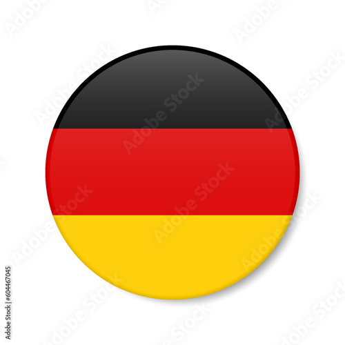 Germany circle button icon. German round badge flag. 3D realistic isolated vector illustration
