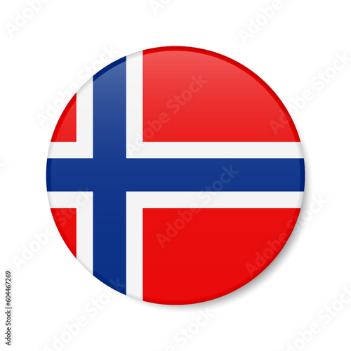 Free Download Norway circle button icon. Norwegian round badge flag. 3D realistic isolated vector illustration - GFXLoad