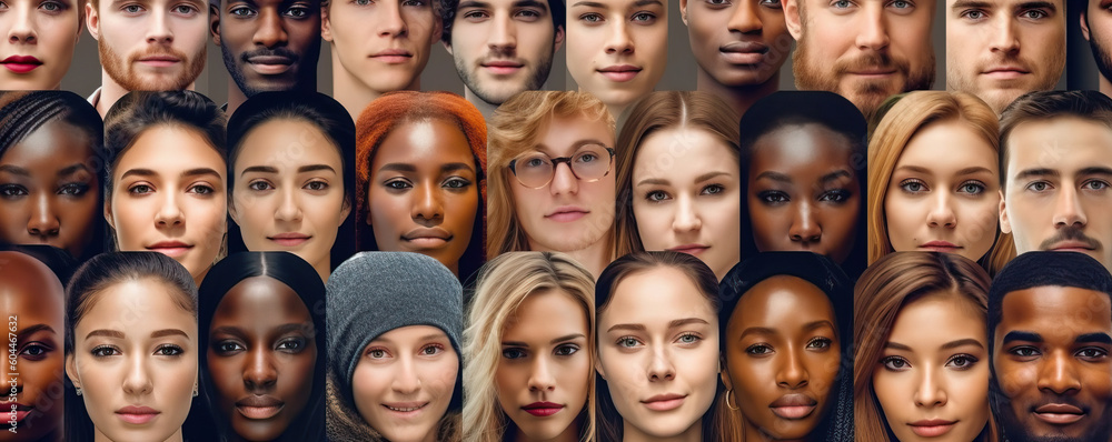 A group of people with different facial expressions A group of people with different facial expressions