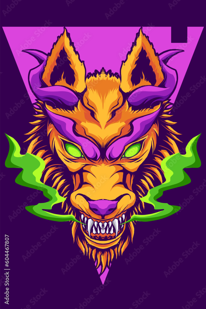 Wolf head vector design suitable for logo, mascot t-shirt print Wolf head vector design suitable for logo, mascot t-shirt print
