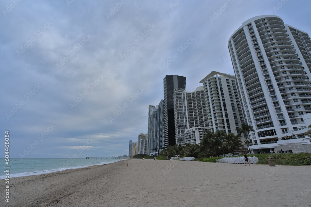 High tower downtown Miamo (Florida, USA) during cloudy winter day High tower downtown Miamo (Florida, USA) during cloudy winter day