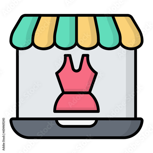 Online Clothing Line Color Icon