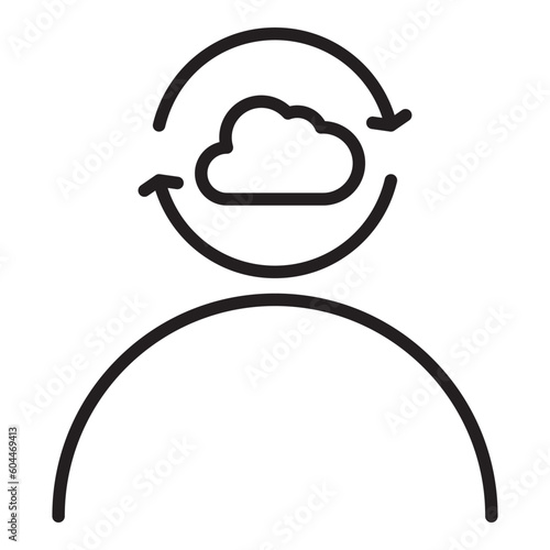 human, brain, cloud, head, brainstorming cloud icon