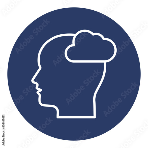 Fototapeta Naklejka Na Ścianę i Meble -  human, brain, cloud, head, brainstorming cloud icon