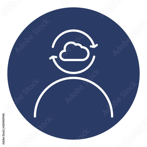 human, brain, cloud, head, brainstorming cloud icon