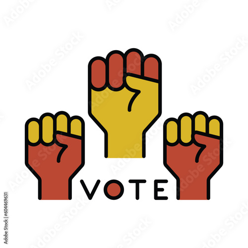 hand, election, vote, hands up, election slogan icon
