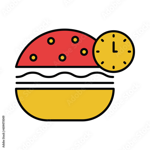 food, burger, time, clock, food burger time icon