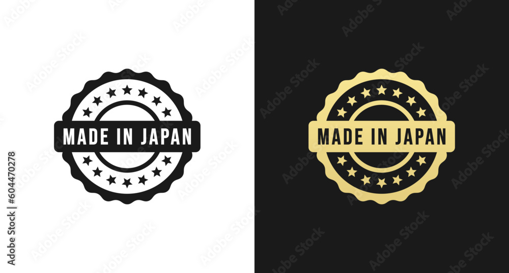 Made in Japan Label or Made in Japan Stamp Vector Isolated in Flat