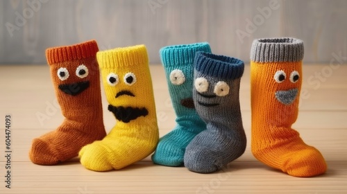 The Cutest and Most Colorful Socks for Children. Generated by AI.