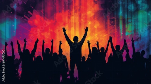 Silhouette of people worshipping