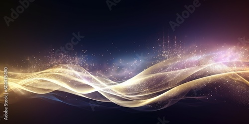 Foto Wavy abstract shapes with glittering effect. Generative AI AIG21.