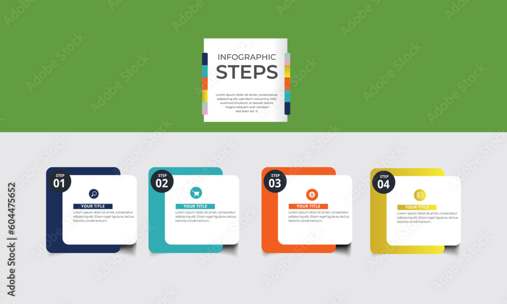 Fototapeta premium Vector infographic design template with 4 options or steps