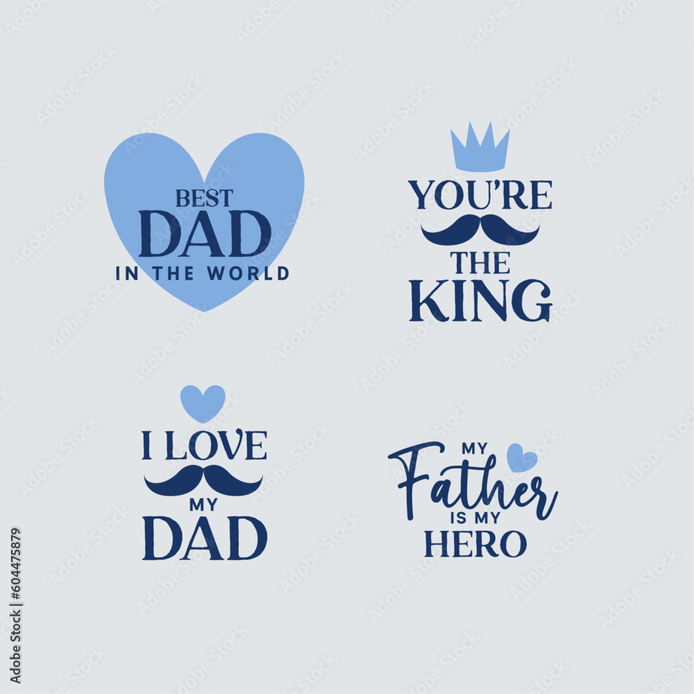 A set of happy fathers day badges. I love you dad. Best dad in the world. A set of happy fathers day badges. I love you dad. Best dad in the world.