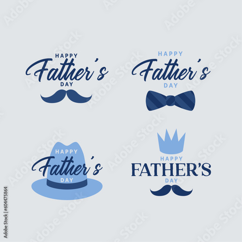 A set of happy fathers day badges