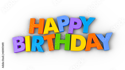 Photography Multicolored Happy Birthday message isolated