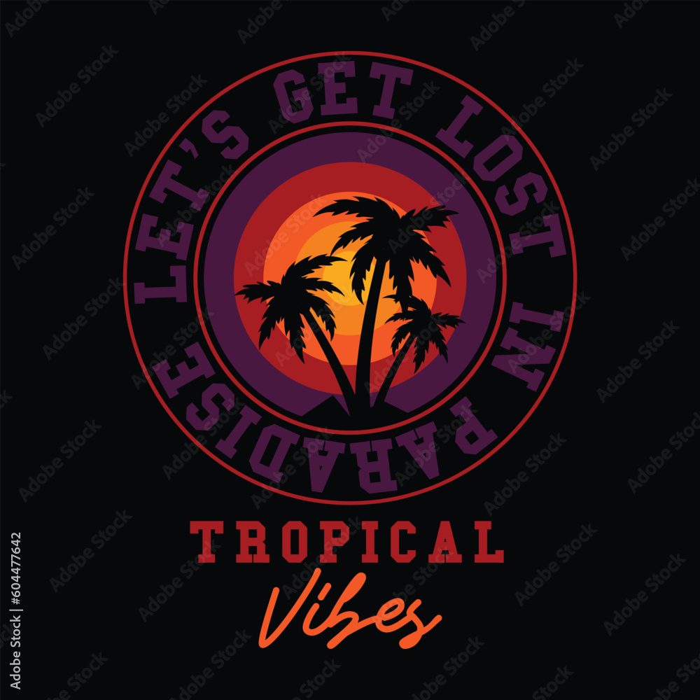 tropical vibes design vintage retro style gift t shirt