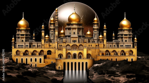 Modern style of Mosques of Islamic countries - Created with Generative AI Technology photo
