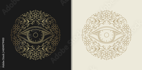 Enchanting Eyes A Floral Line Art Delight
