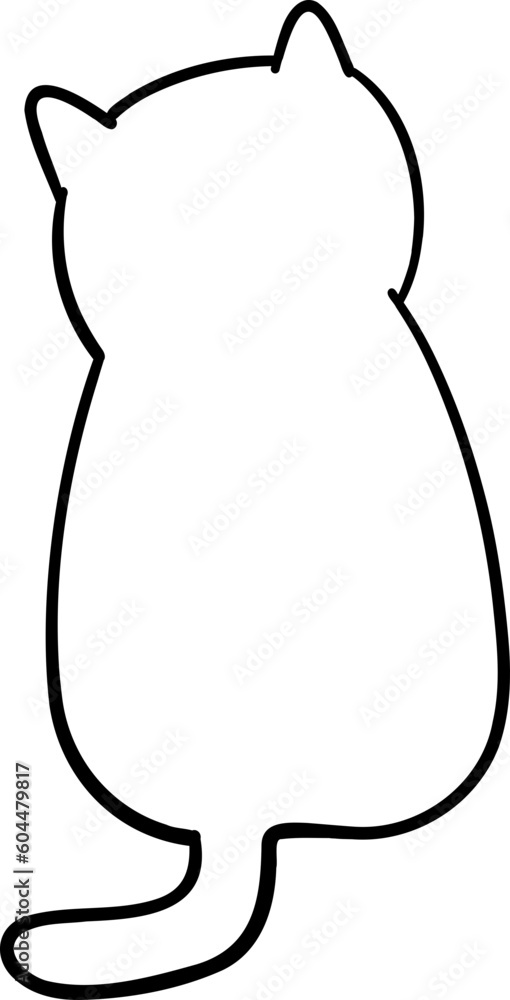 Simple Cute Cat Outline Simple Cute Cat Outline