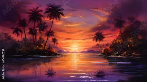 海上の幻想的な夕焼け No.002   Mesmerizing Sunset over the Ocean Generative AI © Lumin5e616f1