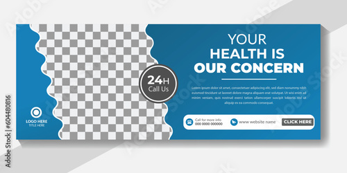 Medical healthcare facebook timeline cover template and web banner design