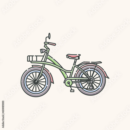 basket bike illustration design, World Bicycle Day elements