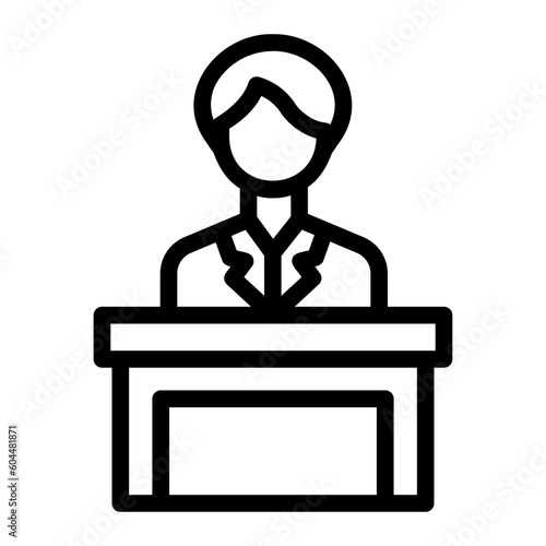 public prosecutor line icon
