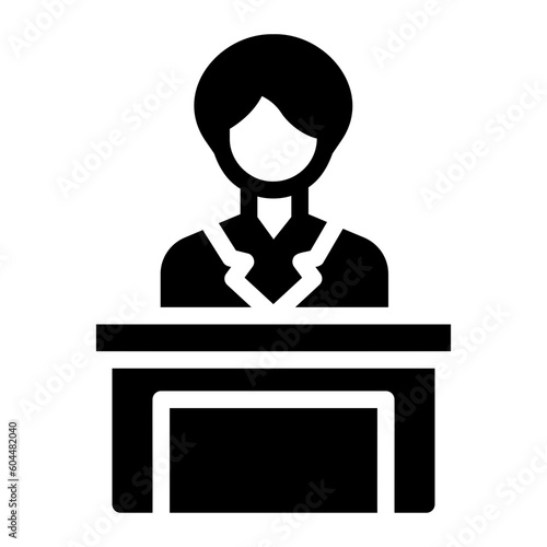 public prosecutor glyph icon