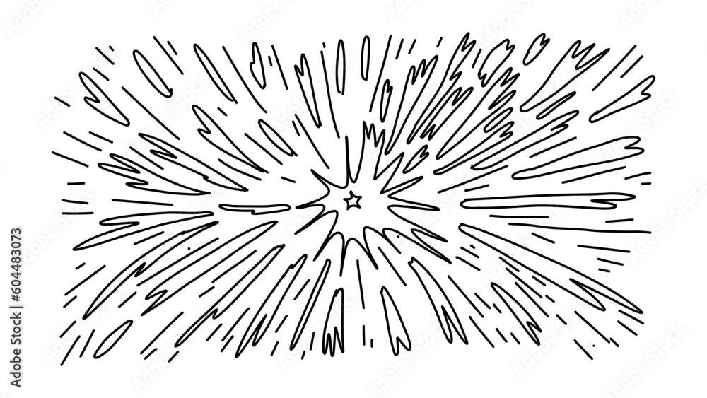 Obraz premium doodle hand drawn explosion comic style