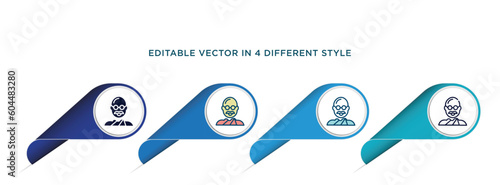 icon in 4 different styles such as filled, color, glyph, colorful, lineal color. set of vector for web, mobile, photo