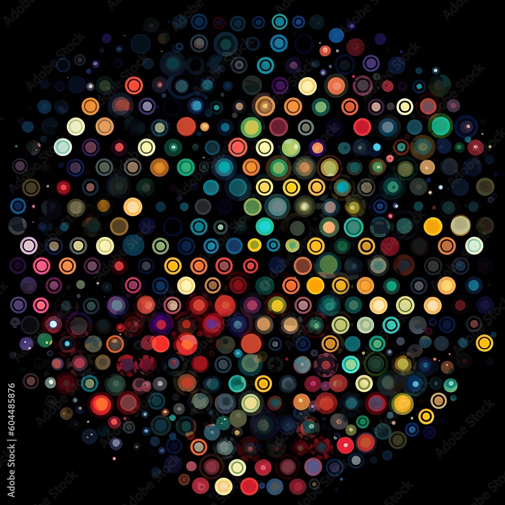A polka dot pattern of circles in various sizes and colors A polka dot pattern of circles in various sizes and colors