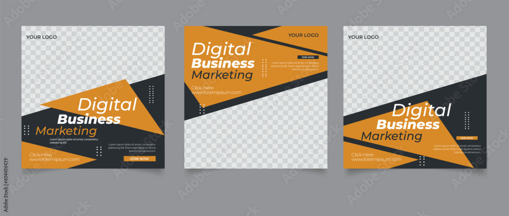 Vector digital marketing agency banner for social media post online marketing and web advertising flyer