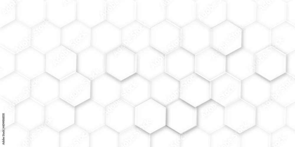 White hexagon 3D background texture White hexagon 3D background texture