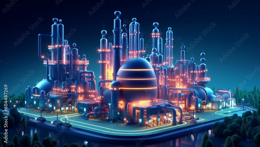Hydrogen factory concept. Hydrogen production from renewable energy ...