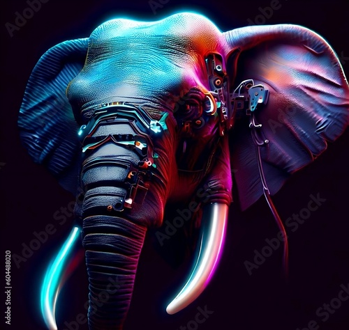 Elefante con matices cibernéticos  photo