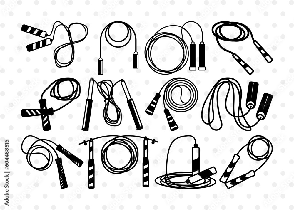 Skipping Rope SVG, Rope Silhouette, Skipping Svg, Jump Rope Svg, Rope