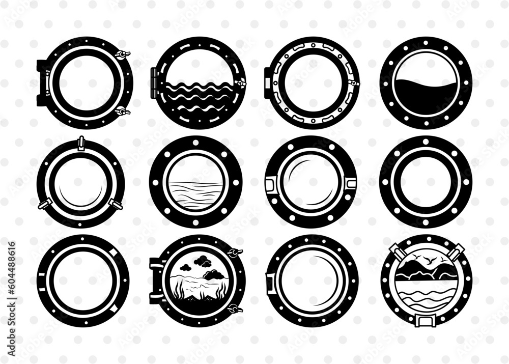 Porthole SVG, Porthole Silhouette, Cruise Svg, Cruise Ship Svg
