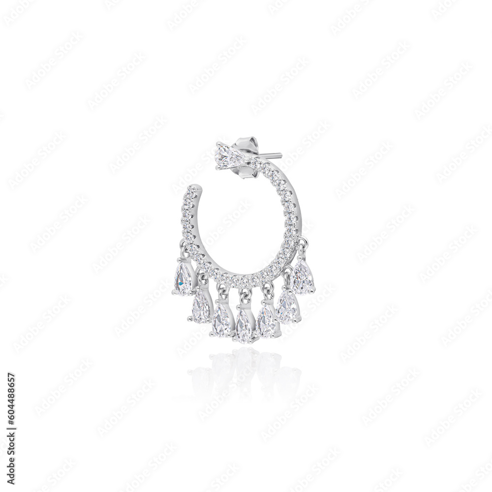 diamond earrings , white gold, Jewelry, retouching diamond earrings , white gold, Jewelry, retouching