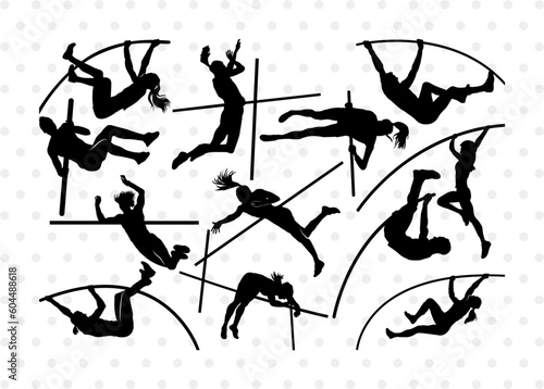 Pole Vault SVG, Pole Vault Silhouette, Sports Svg, Pole Vault Event Svg, Women Pole Vault Svg, Pole jumping Svg, Pole vaulter Svg, Pole Vault Bundle