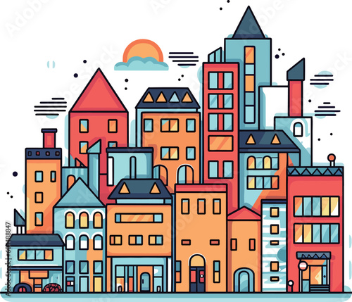 Buildings vector illustration.