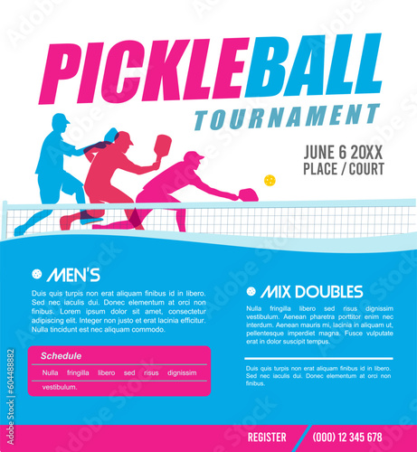 Premium editable vector file of pickleball graphic poster best for your digital design and print mockup