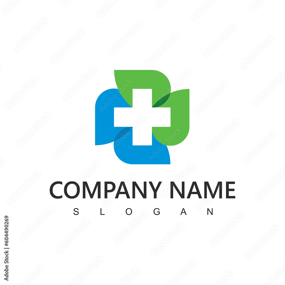 Medical Logo. Cross and leaf icon Medical Logo. Cross and leaf icon