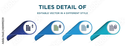 tiles detail of construction icon in 4 different styles such as filled, color, glyph, colorful, lineal color. set of vector for web, mobile, ui