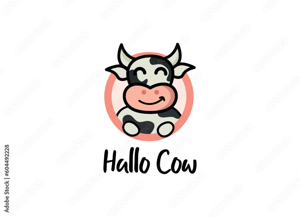 Happy cow logo vector illustration. Happy cow logo vector illustration.