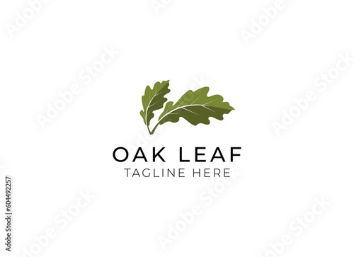 Oak tree logo illustration. Vector silhouette of a tree.