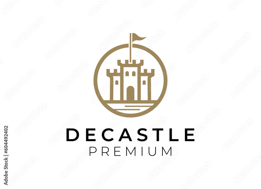 Classic Castle Tower Logo Design. Castle Logo Design Template. Classic Castle Tower Logo Design. Castle Logo Design Template.