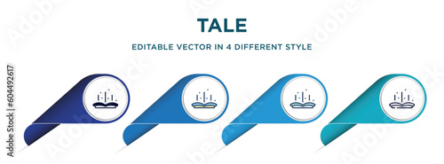 tale icon in 4 different styles such as filled, color, glyph, colorful, lineal color. set of vector for web, mobile, ui