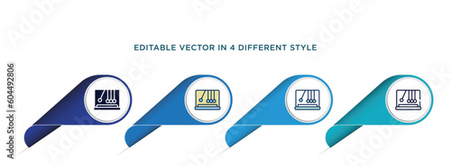 icon in 4 different styles such as filled, color, glyph, colorful, lineal color. set of vector for web, mobile,